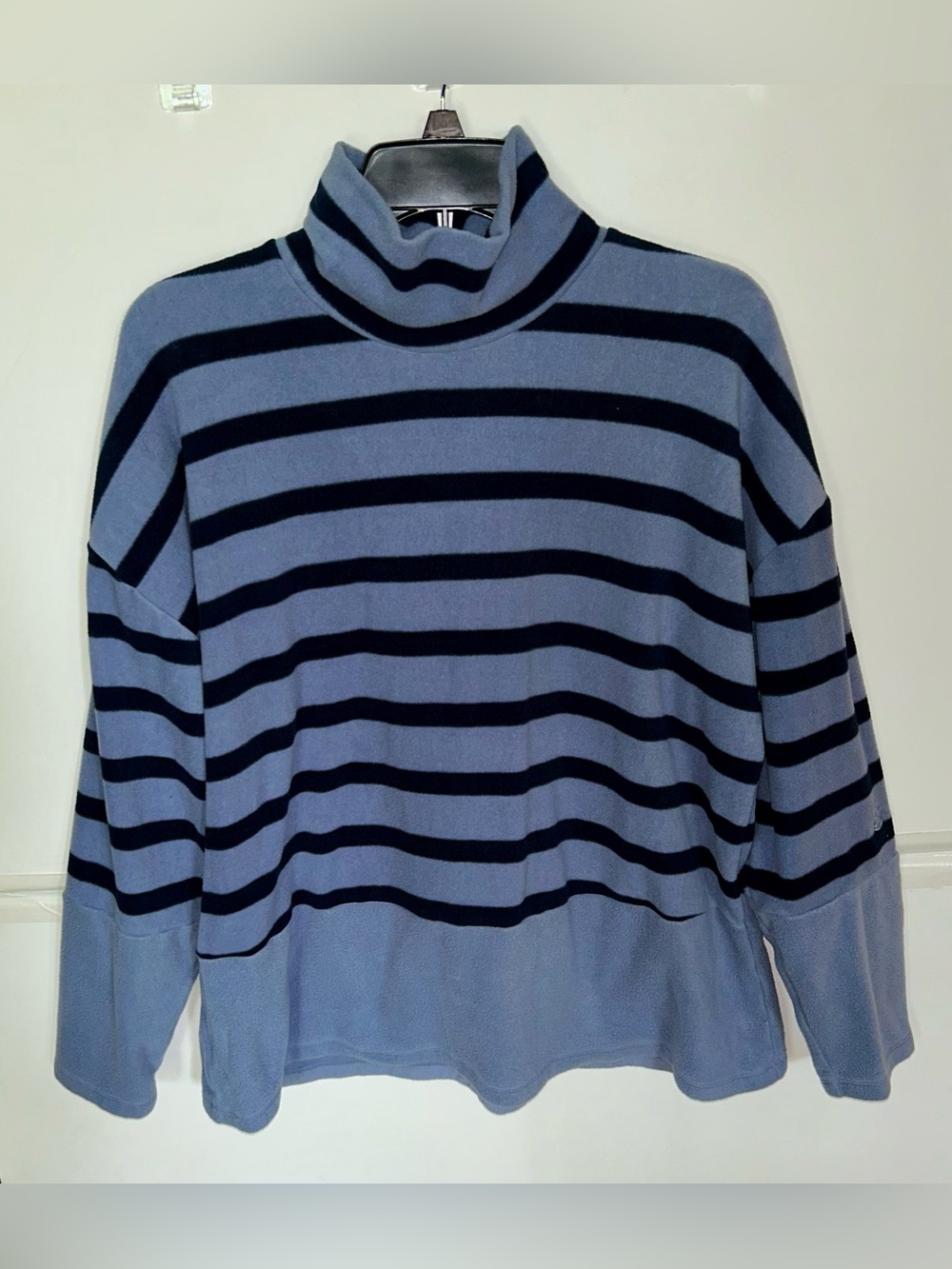 Cuddl Duds Blue Striped Turtleneck for women